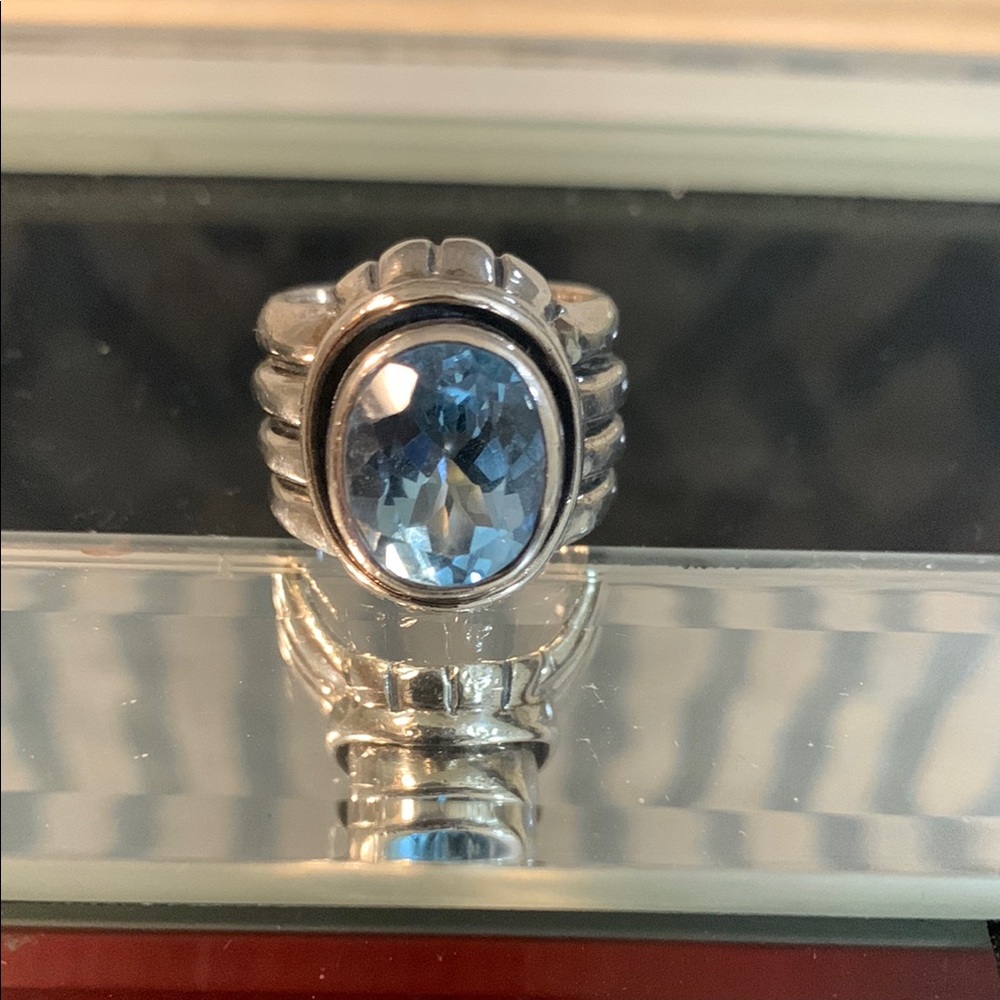 Sterling Silver (Topaz or Aquamarine) ring. 5⭐️Seller. Posh Ambassador. PFSF